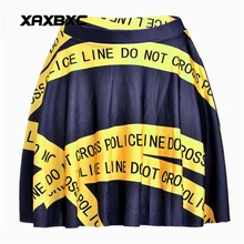 1174 Новая летняя сексуальная девушка полицейское оповещение линия печатных черлидеров пачка короткая юбка Для женщин плиссированные мини-юбки плюс Размеры