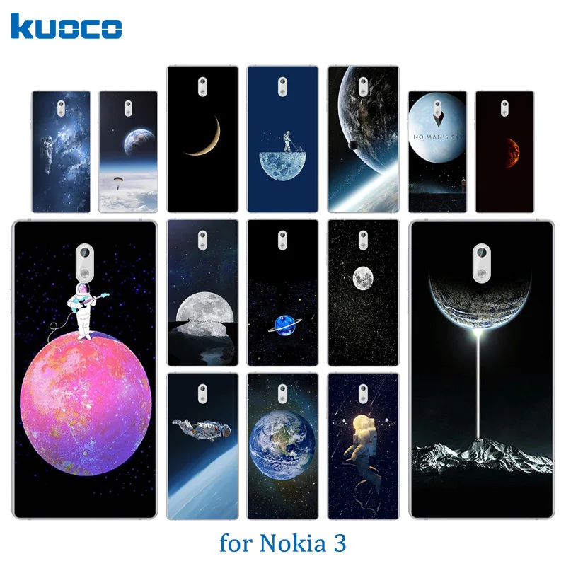 5 0 дюйма для Nokia 3 Силиконовая задняя крышка космический мир шаблон TPU fundas Nokia3 Coque