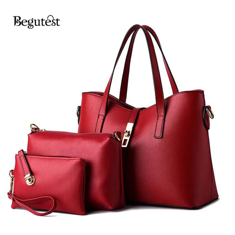 

New Begutest Brand Designer 3 In 1 Women Bag Famous Luxury Style Female Handbag High Quality Designer Leather Messenger Bags
