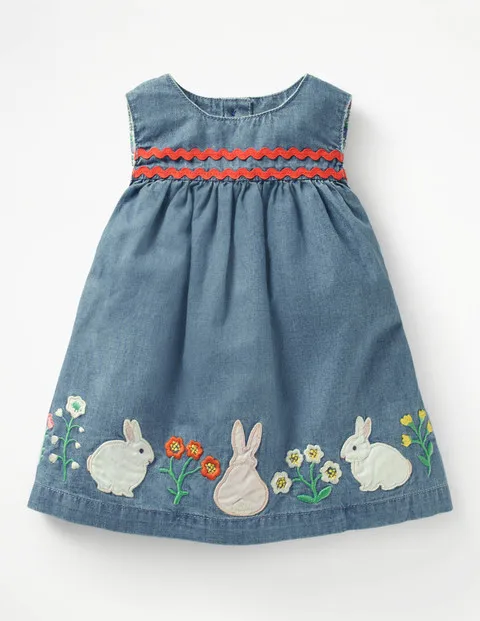 Easter New Girls Dresses Kids Sleeveless Bunny Flower Printed Dress Fashion Children Rabbit | Детская одежда и обувь