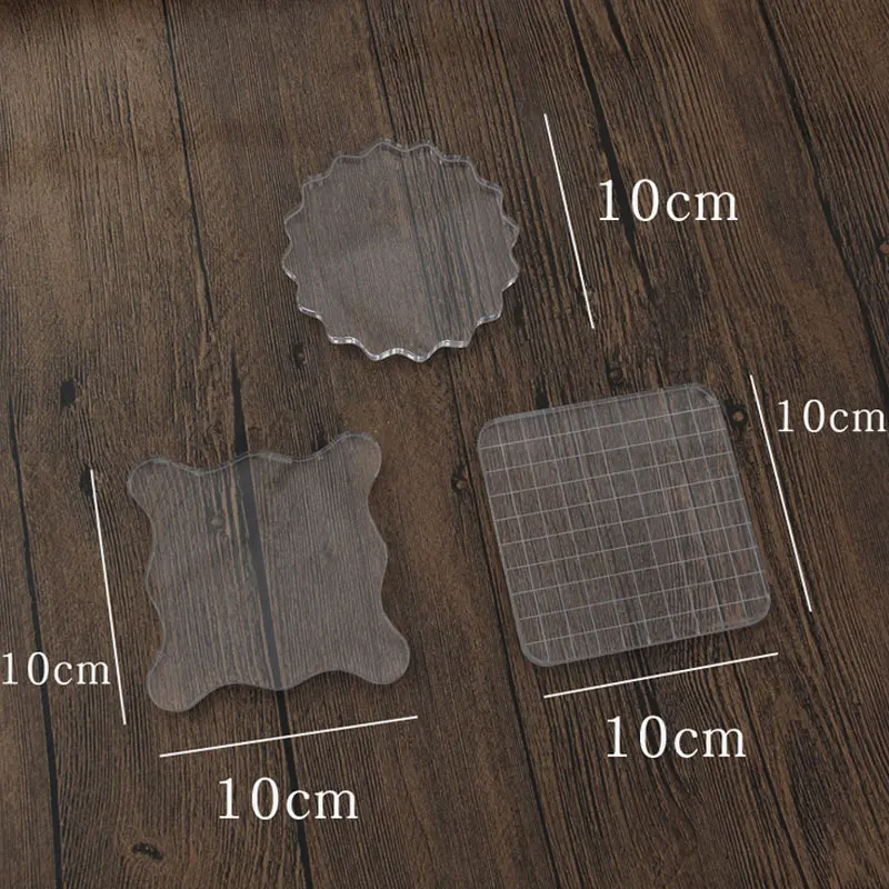 

1 pcs 10cm x 10cm New transparent acrylic plate diy stamps handle, Handmade Scrapbook Photo Album Decor Stamps accessories tools