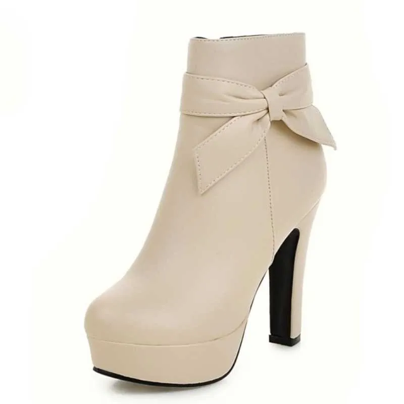 SaraIris Female Sexy Short Boots With Fur High Heel Zipper Women Shoes