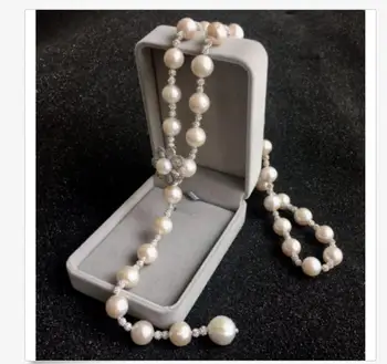 

CLASSIC 11-12MM SOUTH SEA ROUND WHITE PEARL NECKLACE 18INCH 925S KKK