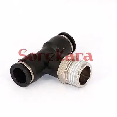 

Pneumatic 1/2" Tube x 1/8" NPT Thread Male Tee Branch Connector Push In Fitting