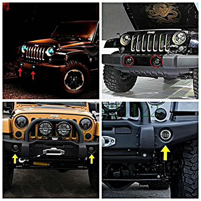 4 дюйма 60 Вт Cree светодиодные фары Противотуманные W/Красный Halo Кольцо DRL для Jeep