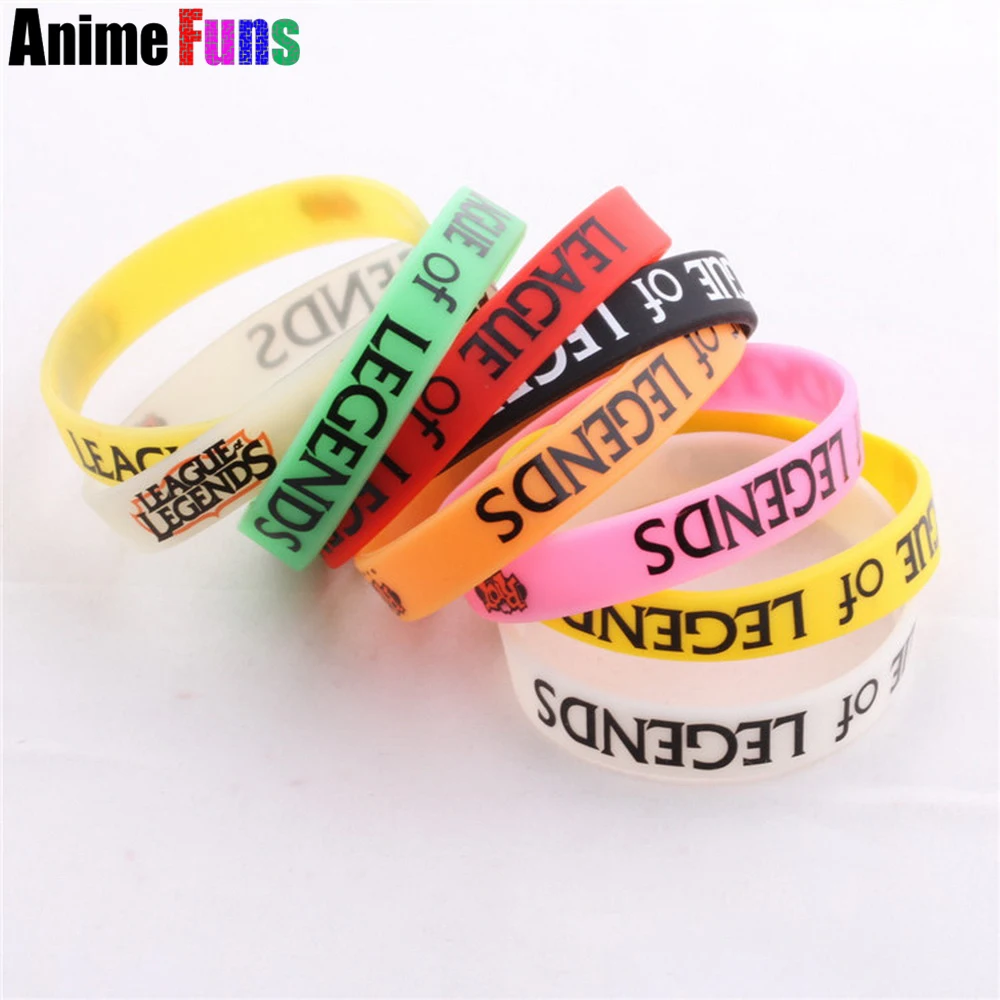 

30pcs/pack Game League Of Legends Logo Silicone Wristband LOL Bracelets & Bangle for women man fans Charm Cosplay Jewelry Gift