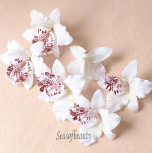 20 PCS White Orchid Artificial Flower for Making Flower 