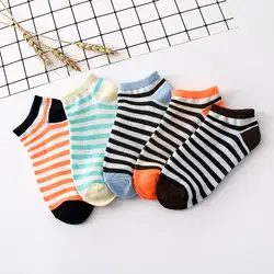 Лидер продаж 1 пара Для женщин удобные в полоску хлопковые носки тапочки короткие носки Harajuku носки горячая распродажа Dorpshipping одежда # W