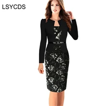 Women Autumn Dress Suits Female Elegant Full Sleeve Blazer Suits with Sashes Formal Office Work Tunics Pencil Dress Plus Size