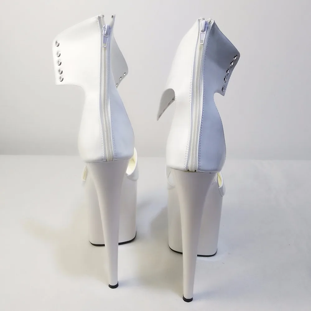 Классический 20 см пикантные сандалии-гладиаторы на очень высоком каблуке Модельные туфли на платформе 8 дюймов с ремешком на щиколотке под платье свадебные туфли