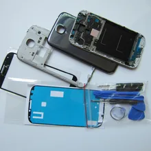 White/Black/Blue Full Housing Cover Repair Parts for Samsung Galaxy S4 S IV i9500/9505 + Front Glass + Repair Tool + Home Button