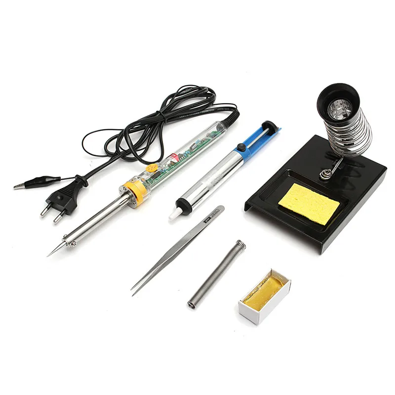 Electric Soldering Iron Kit 8 in 1 Adjustable 220V 60W Electric Temperature Gun Welding