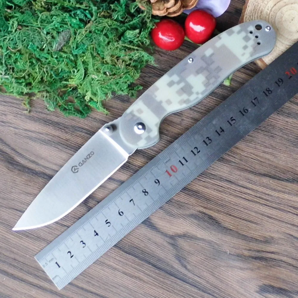 جنزو G727M 58-60hrc 440c مقبض g10 أو الخشب الطي سكين بقاء التخييم أداة الصيد سكين جيب التكتيكي edc أداة الهواء