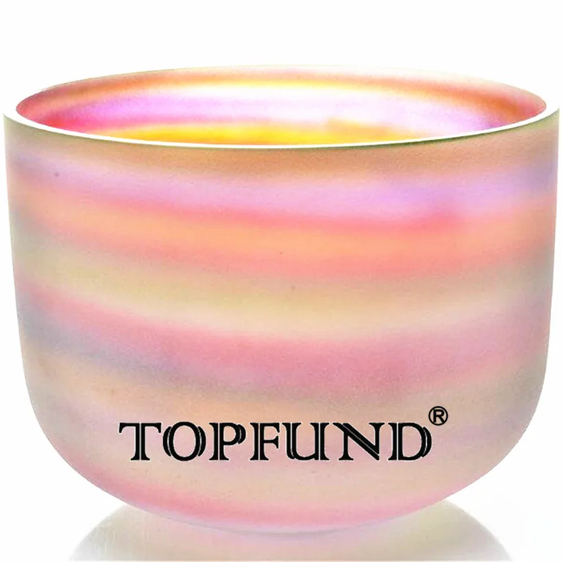 

TOPFUND Rainbow Color F Heart Chakra Quartz Crystal Singing Bowl 10" With Free Mallet and O-Ring