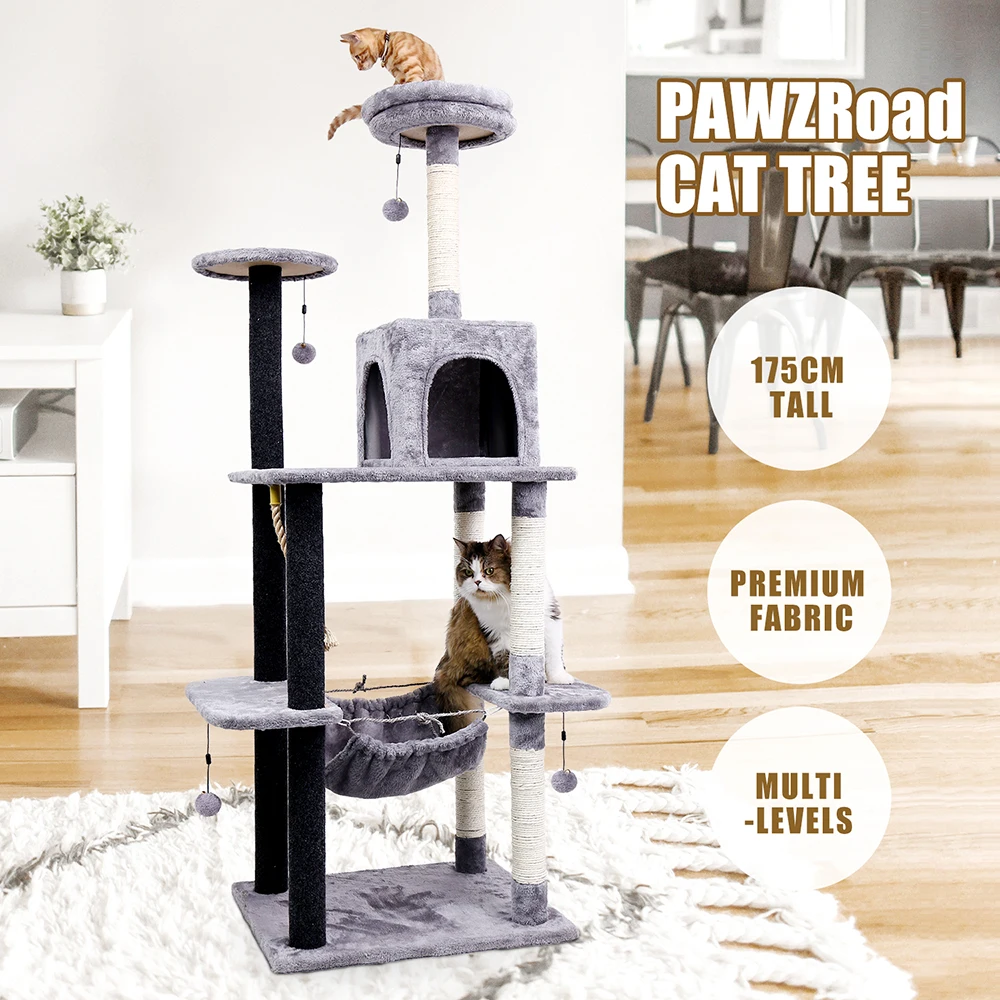 

H178 CM Cat Tree Kitten Activity Tower Condo with Hammock Deluxe Scratching Posts Cat climbing tower Furniture Cat Toy Supplies