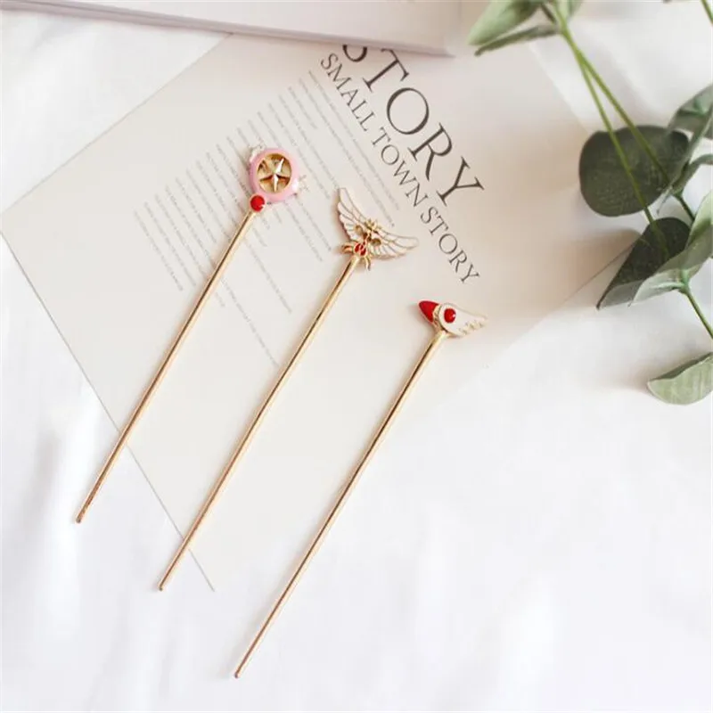 

sailor moon card captor cardcaptor sakura hair pin accessories anime star birds head wings metal hairpins hair clip A767