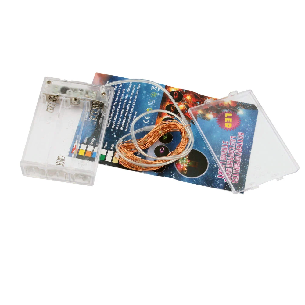 Luces LED Decoracion 2 M 20 Luces LED a batería alambre de cobre temporizador Navidad Fiesta decoración guirnalda Hada Luces cuerdas