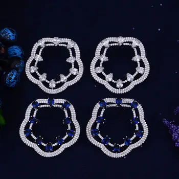 

Luxury Big Clouds Round Flower Cubic Zirconia Party Wedding Stud Earring