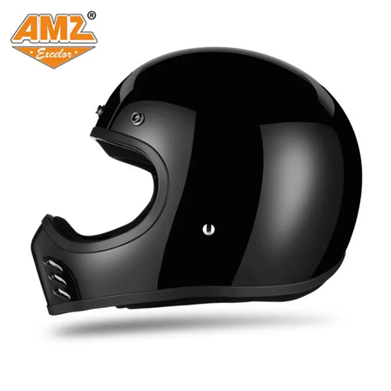 AMZ Harley Racing fiberglass Motorcycle Cruise Retro Vintage Helmet Capacete Motocross Casque Moto helmet