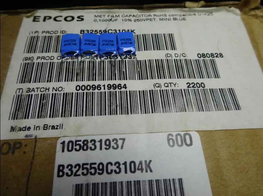 2019 горячая распродажа 20 шт/уп 50 шт в наборе EPCOS 0 1 мкФ/250v (100nf 104) 5 мм торт Melaleuca