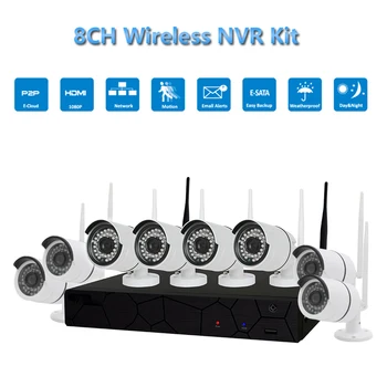 

PUAroom 8CH IP Full HD IP66 waterproof security camera with RoHS FCC CE approved H.264 NVR best diy home security systems