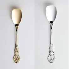 Гравюра золото/с серебряным покрытием нержавеющая сталь Мороженое ложка/совок, десертная ложка романтический и классической и роскошный