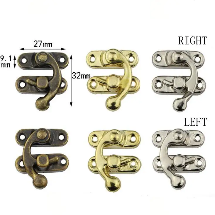 

Bronze Yellow White Three Colors 27*32mm Hidden Buckle Packaging Box Accessories Wooden Box Buckle Horn Lock