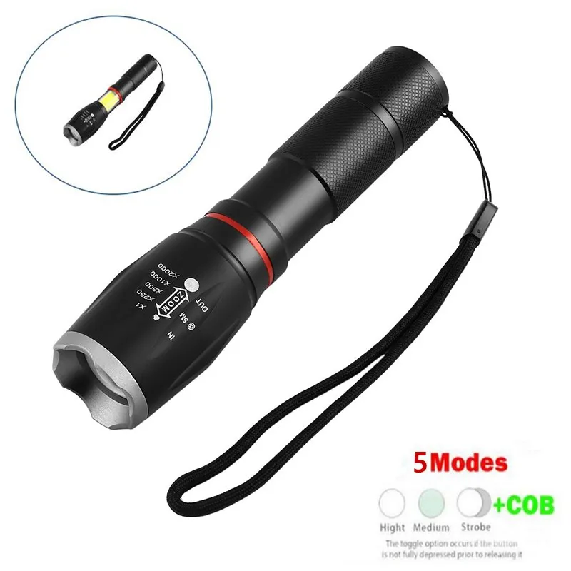 

High Bright E17 3800 Lumens CREE XM-L T6 LED Flashlight 5-Mode Zoomable linternas LED Torch by 1*18650 or 3*AAA