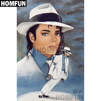 

HOMFUN Full Square/Round Drill 5D DIY Diamond Painting "Michael Jackson" Embroidery Cross Stitch 5D Home Decor Gift A01898