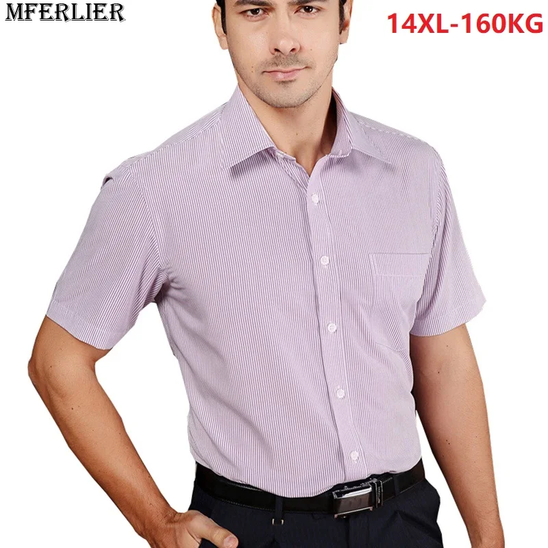 MFERLIER larger plus big size shirt men 7XL 8XL 9XL 10XL 11XL 12XL