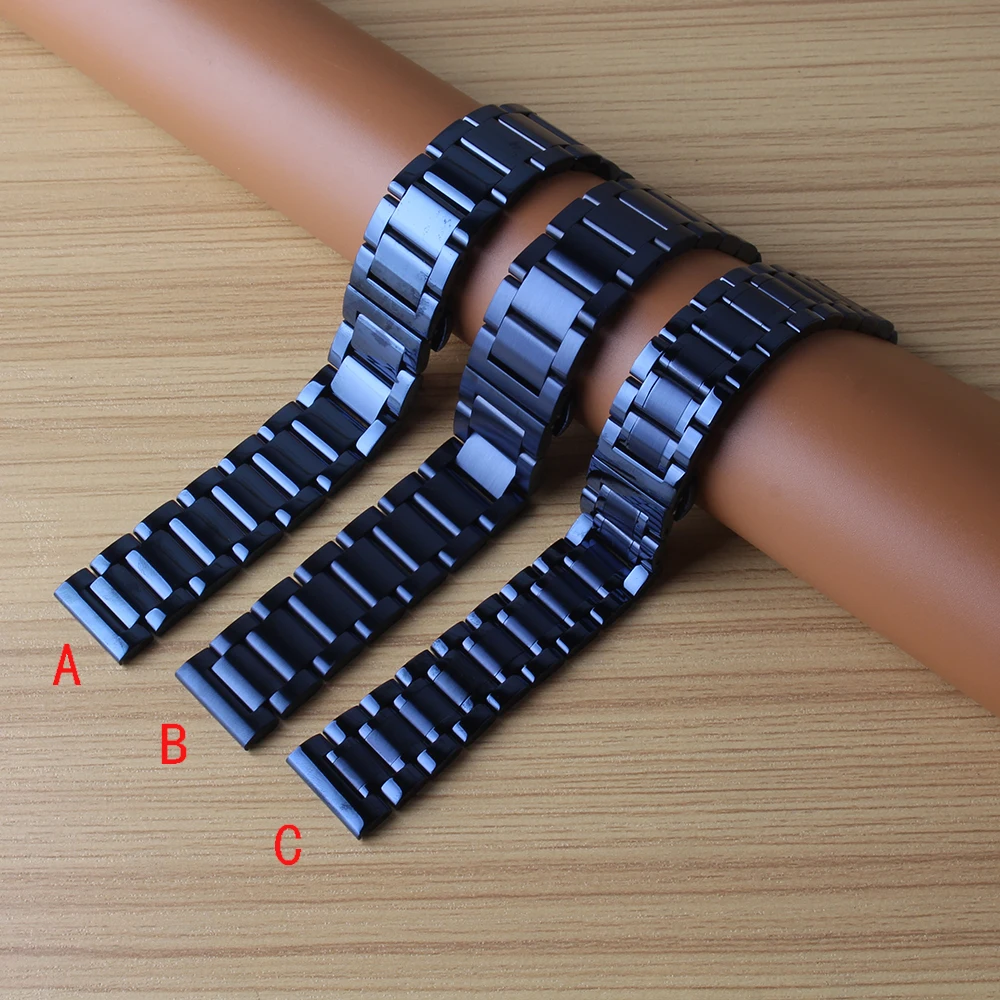 

new Quality 20mm 22mm stainless steel Watchbands For Samsung Gear S2 S3 S4 Smart Watch Band Strap bracelet Blue metal promotion