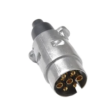 Enchufe de aleación de aluminio de 7 pines duradero, remolque, camión, remolcador eléctrico, Conector de 12V, adaptador de conector de remolque, piezas de remolque, enchufe de la UE