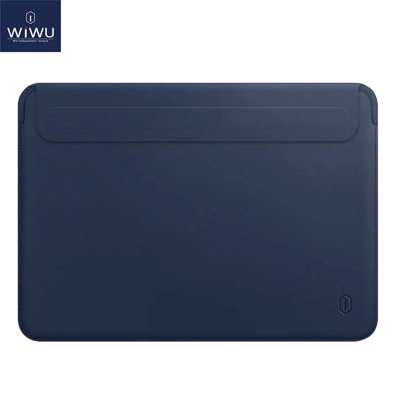 WIWU новейший чехол для ноутбука MacBook Air 13 Чехол Водонепроницаемая сумка для ноутбука чехол для MacBook Pro 13 15 из искусственной кожи чехол для ноутбука - Цвет: Синий