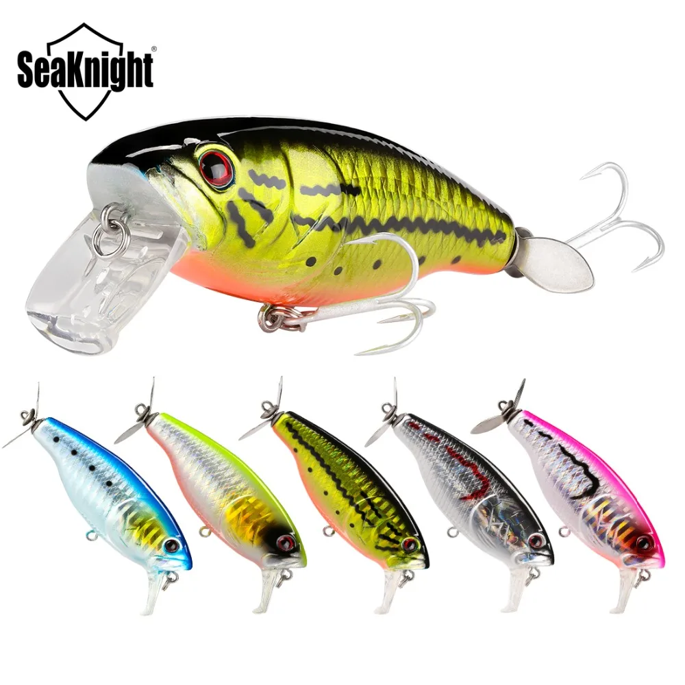 

SeaKnight SK047 Minnow Fishing Lure 5PCS/Lot 14.5g 72mm 0-0.5M Depth Floating Propeller Hard Bait With 2 VMC Hooks