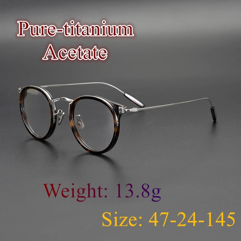 

Limited edition Vintage eyeglass Ultralight pure titanium frame EV557 retro round cat-eye style eyewear Japan production quality