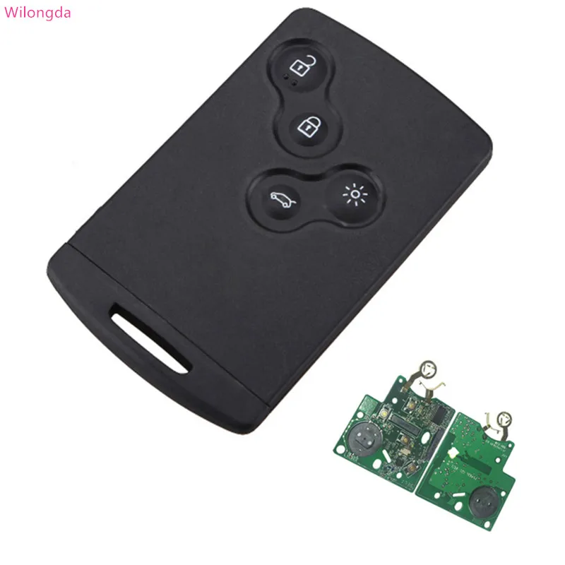 

Wilongda Smart car key 4 buttons remote key Keyless key FSK 434MHz Hitag AES PCF7953XTT chip VA2 blade for Renault Clio 4