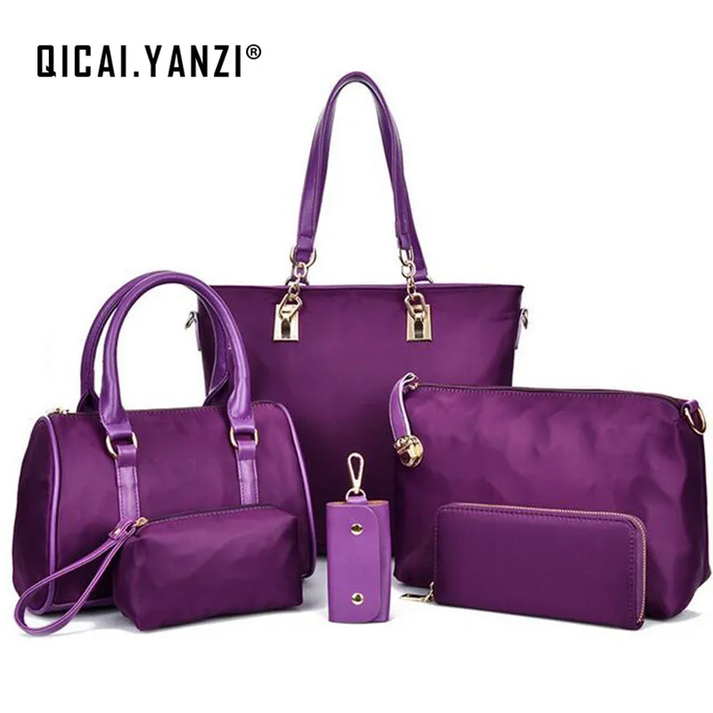 2017 6pcs/set Ladies Women Big Bag Nylon Handbags Messenger bags Small