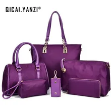 2017 6pcs set Ladies Women Big Bag Nylon Handbags Messenger bags Small packets Personality Free Shipping