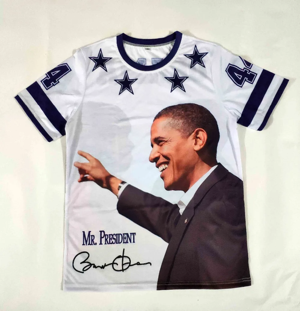 

REAL American US SIZE Custom your own Obama 3D Sublimation Print T-Shirt plus size 3xl 4XL 5XL 6XL