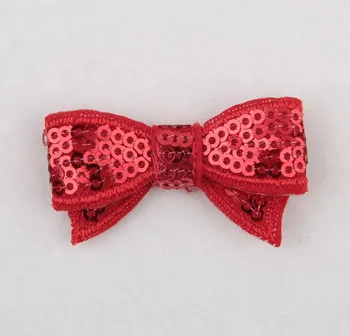 

2015 new 4.5CM Mini Sequins dovetail Bows without clip Gilrs Hair Bow Kids Hair Accessory 100pcs/lot Free Shipping