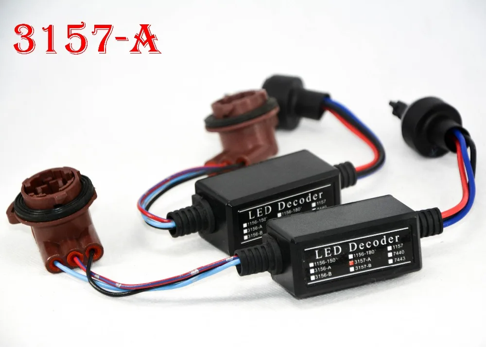 

2PCS 3157-A LED Bulbs Power 8W Error Free Canbus Canceler Adapter Decoder Fog Turn Brake Signal Anti-Hyper Flashing Blinking