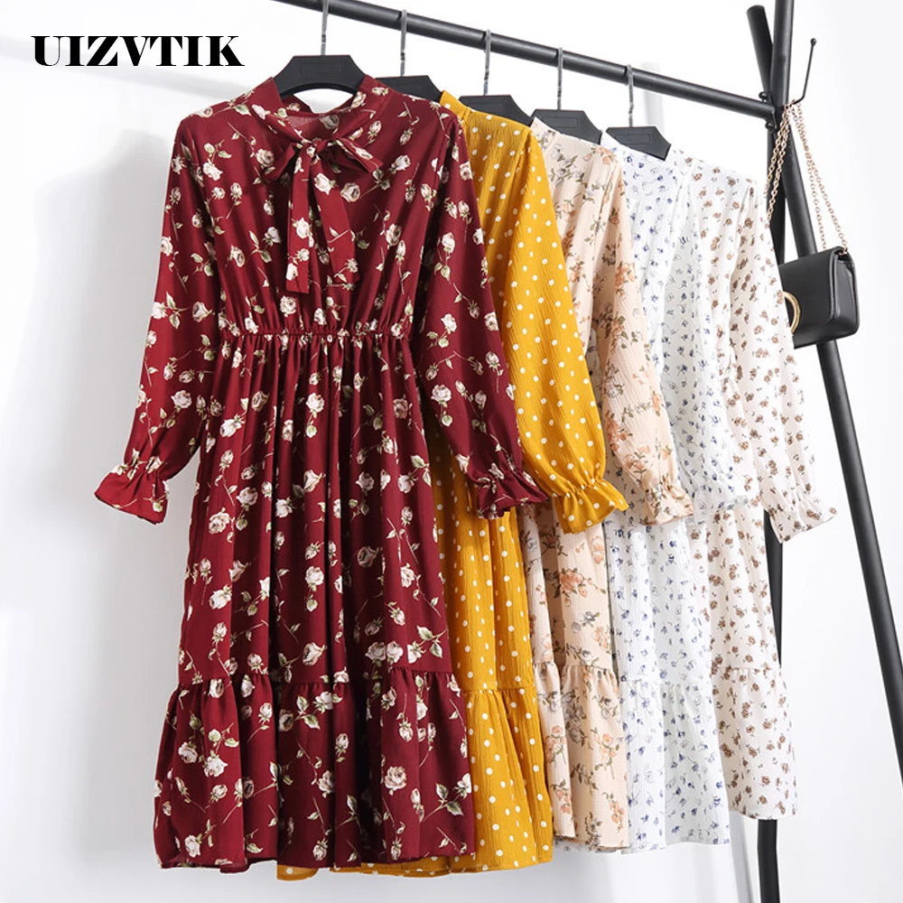 

26 Colors Chiffon Summer Dress Women 2019 Fashion Casual Vintage Floral Print Ball Gown Dresses Elegant Beach Long Party Dress