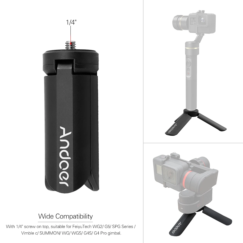 Andoer Portable Foldable Camera Bracket Mini Gimbal Tripod for FeiyuTech WG2 G5 SPG Series Vimble c SUMMON WG WGS G4S G4