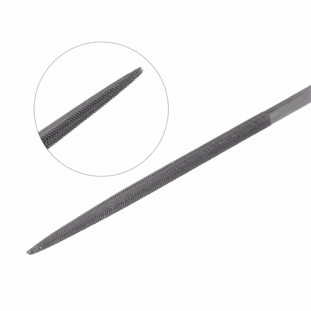 Sourcingmap Second Cut Steel Triangular Needle File with Plastic Handle 4mm x 160mm