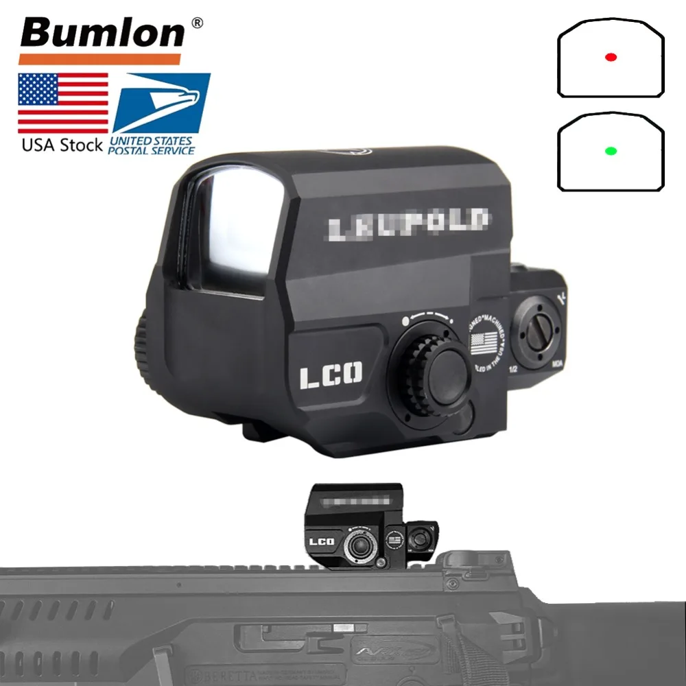 

USA Shipping LCO LP Tactical Red Dot Sight Rifle Scope Hunting Reflex Sight With 20mm Rail Mount Holographic Sight HT5-0038