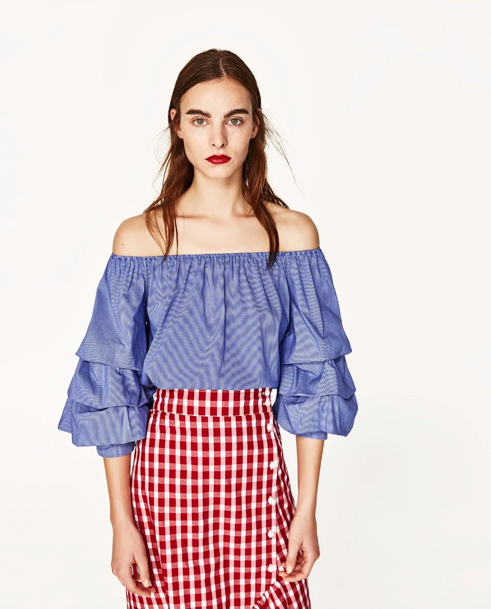 crop striped shirt