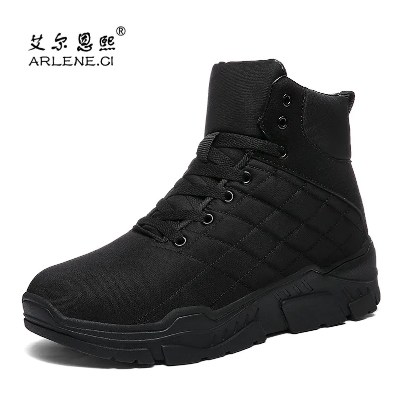 

2018 Men Winter High-top Walking Shoes Chunky Warm Snow Sports Shoes Male Comfortable Stability Anti-Slippery Athletic Sneakers