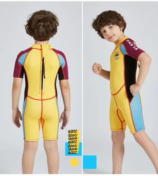 

Neoprene Kids Swimsuit Boys Wetsuits One Piece Diving Suits Rash Guards Surfing Children Swimwear 2541