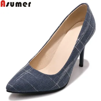 

ASUMER plus size 34-48 new pumps women shoes pointed toe shallow high heels shoes prom ladies shoes elegant women shoes 2020