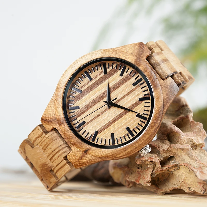 BOBO BIRD WG22 Top Quality Wood Watch for Men Wooden Fashion Brand Designer Full Zebra Watches Wooden Box